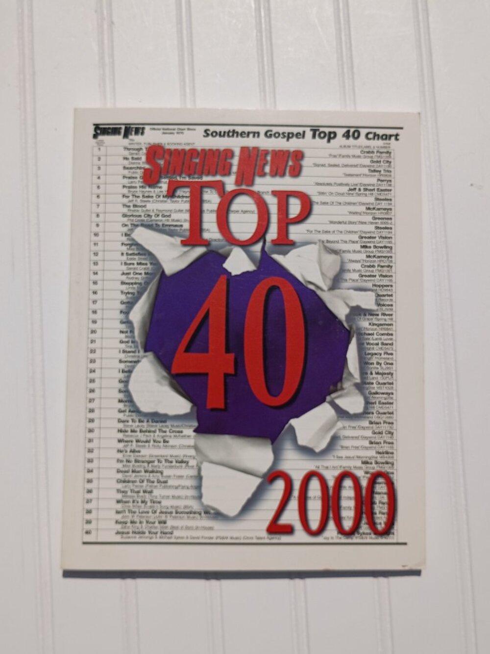 Singing News Magazine Top 40 Songbook 2000 Southern Gospel Music Vintage Daywind